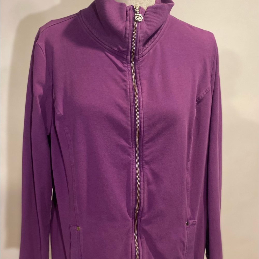 Christopher and Banks zip front purple jacket